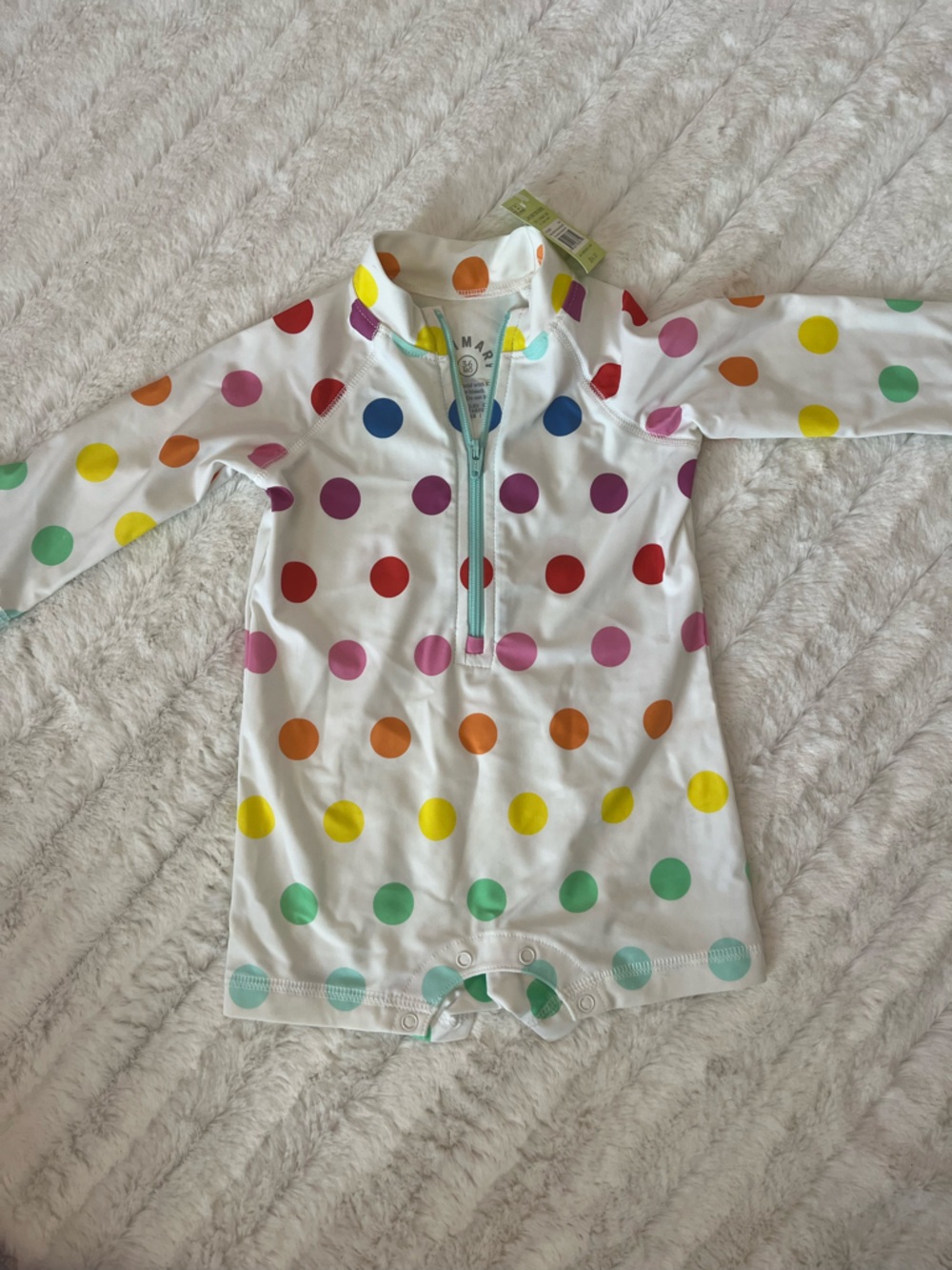 White Polka Dot Baby Swim Primary.com